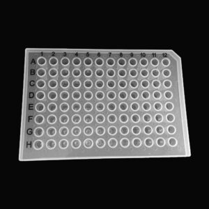 96 Well PCR Plate, 0.2 mL, Semi Skirted, Clear, 10/box
