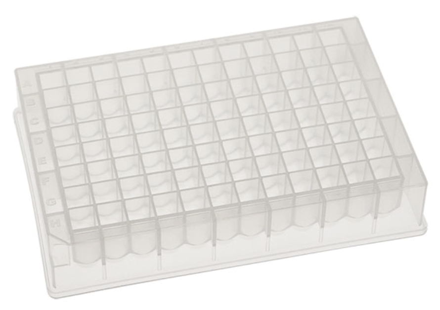 96 Well Plate, 1.2 mL, Square Well, V Bottom, 50/box